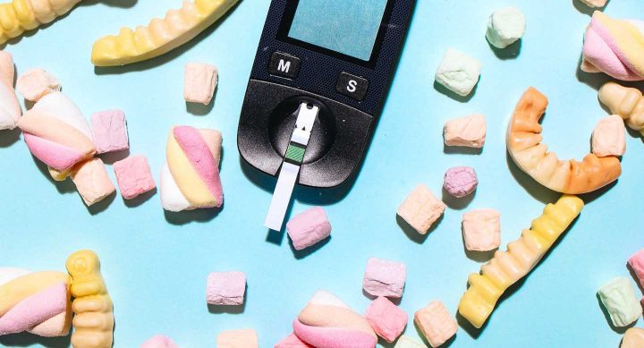 Diabetes Test mit Süßigkeiten
